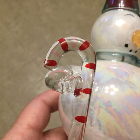 Vintage style glass snowman tree topper - Picture 3 of 8